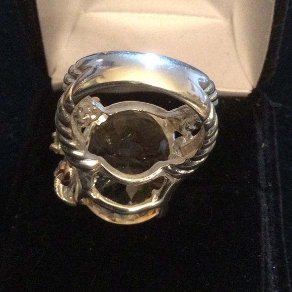 Awe Inspiring 27 CTW Genuine Citrine, Aquamarine & Pink Topaz Ring - Picture 11 of 15